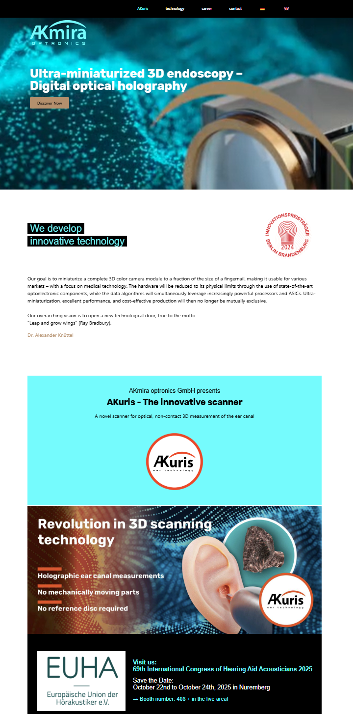 Original AKmira website (before)