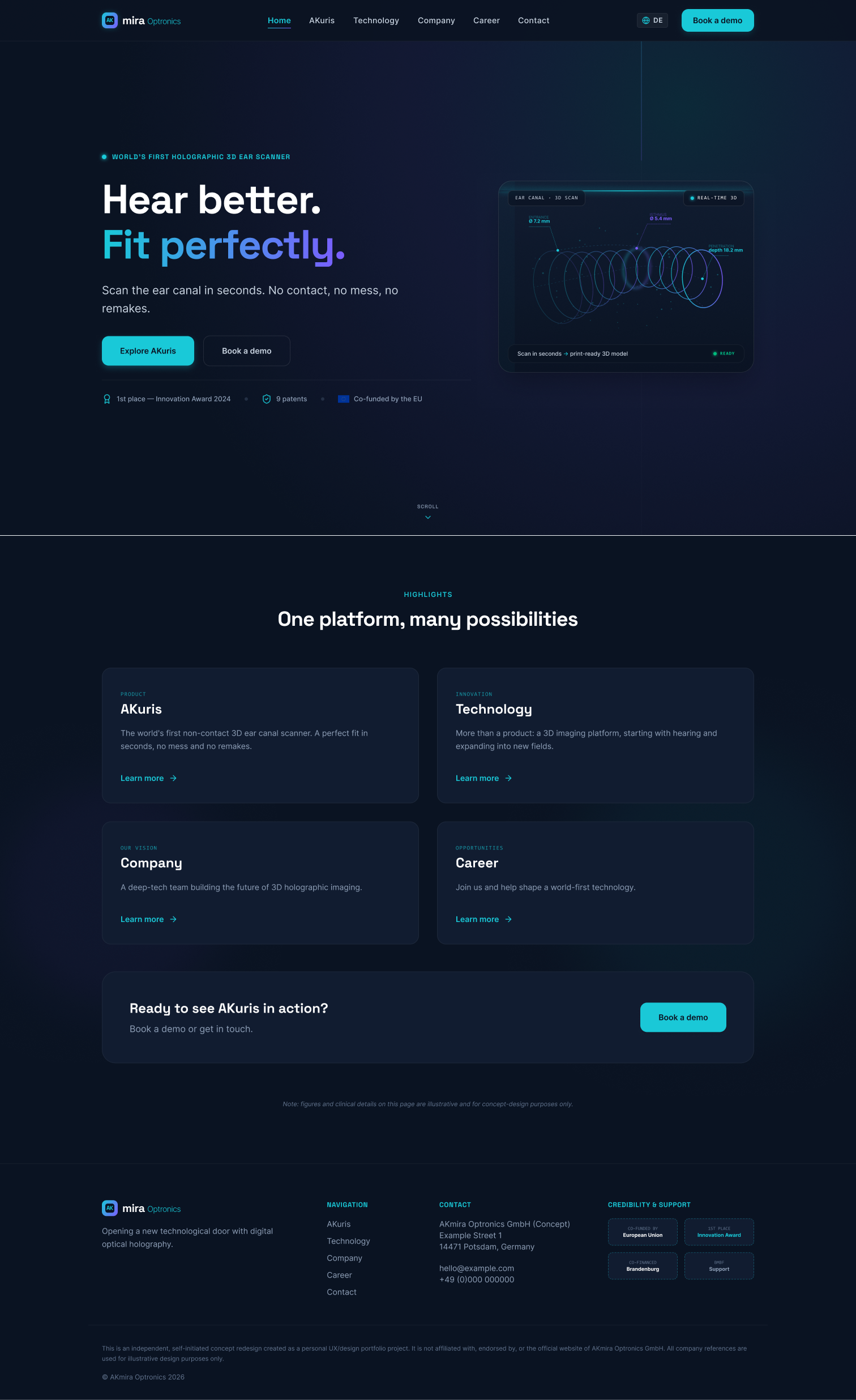 AKmira Homepage Preview