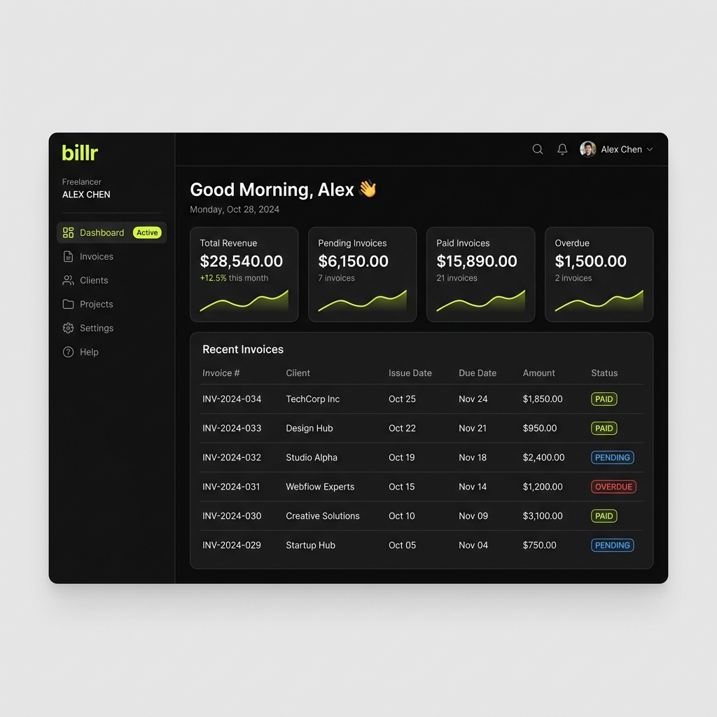 Billr SaaS project preview