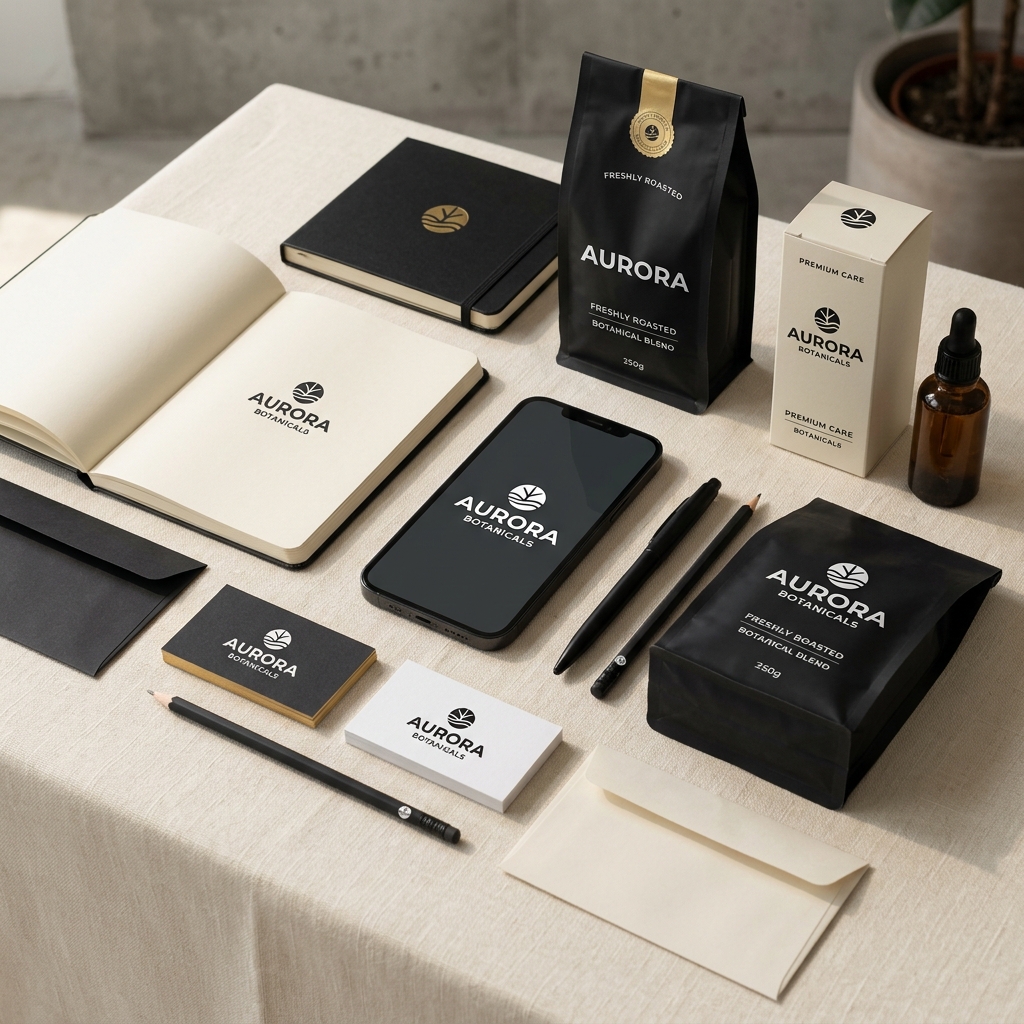 Visual design samples on laptop