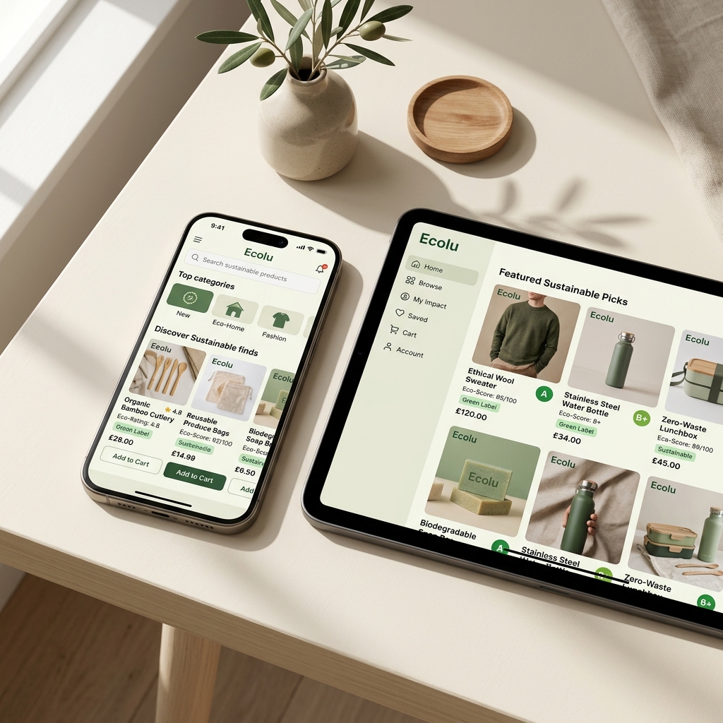 Ecolu Shopping App Mockups