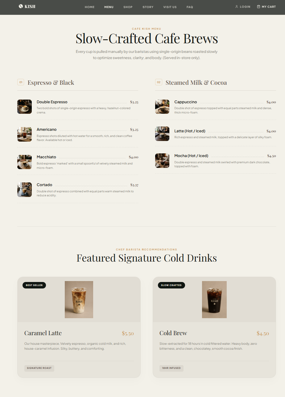 Before menu discovery design